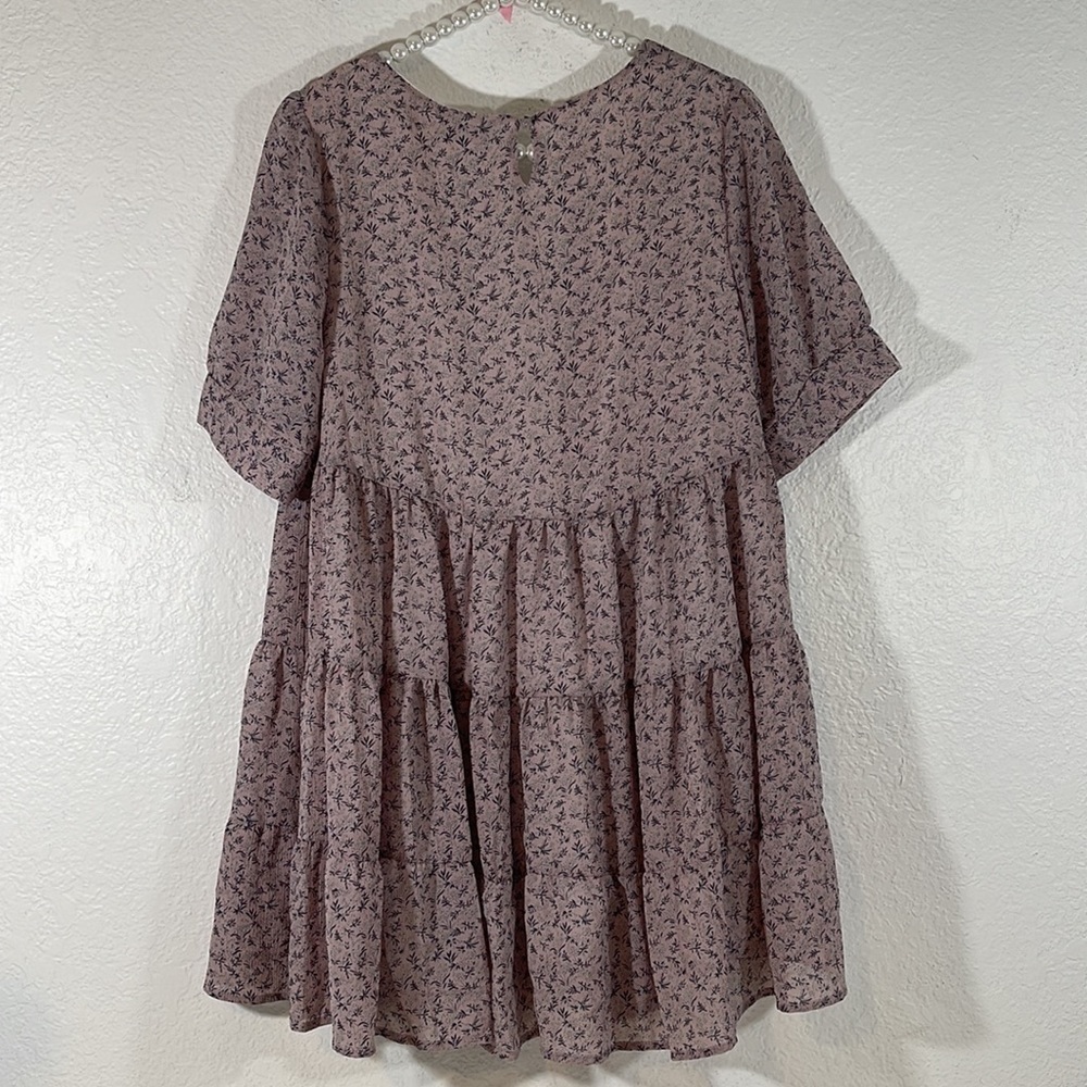 HAZEL Alison Lilac Flowy Lined Mini Dress Size Medium New - Picture 5 of 10